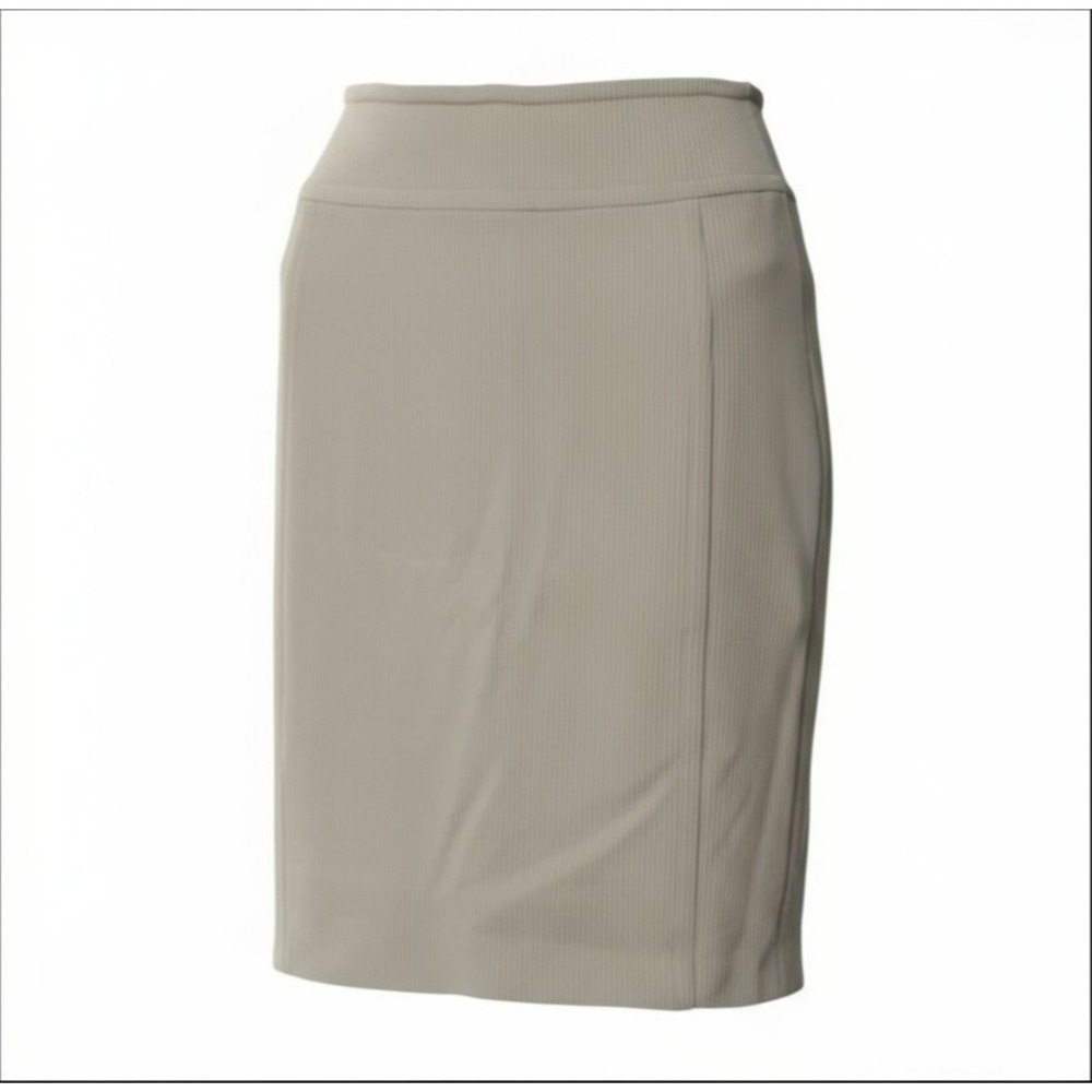 Donna Karan Bergdorf Goodman Wool Pencil Skirt | Beige | Zip | Size S | Designer